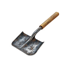 Weathered Metal Entrenching Tool with Wooden Handle
