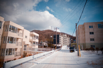 The scenery of Cape Chikiu in Muroran, Hokkaido, Japan