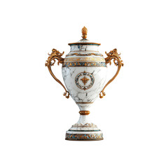 Fototapeta premium Elegant White Marble and Gold Urn Trophy