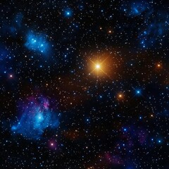 Fototapeta premium Golden Leo constellation shining brightly amidst a vibrant galaxy of swirling stars