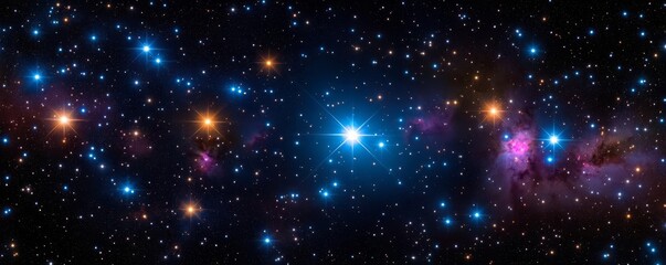 Obraz premium Golden Leo constellation shining brightly in a vibrant galaxy of swirling stardust