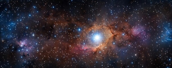 Fototapeta premium Golden Leo constellation shining brightly in a vibrant galaxy of swirling stardust