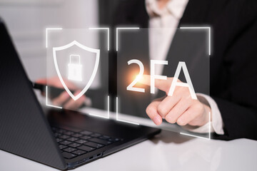 Password protection technology cybersecurity two factor authentication concept