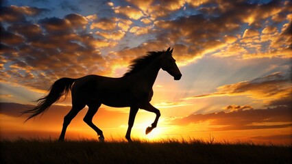 horse at sunset