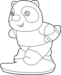 Panda American Football Sports Animal Vector Graphic Art Illustration