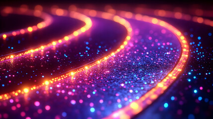 Obraz premium Abstract Glowing Particle Background with Vibrant Colors and Dynamic Swirls