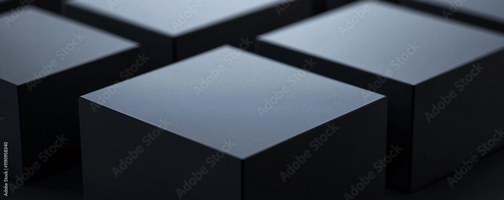 Aufkleber Abstract composition featuring dark gray cubes creating a modern and minimalist design