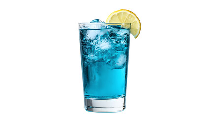 Striking Blue Lagoon Cocktail with Lemon Garnish