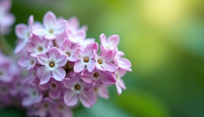 Lilac blossoms in full bloom with intricate petal details