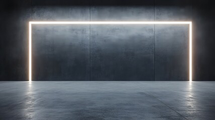 Smooth Light Streaks on Dark Surface,Futuristic Business Innovation Space 3D