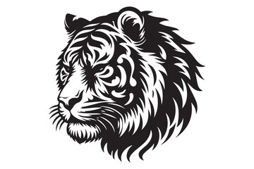 bengal tiger head silhouette vector