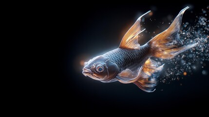 Detailed Fish Tattoo Design with Subtle Background Texture. Generative AI