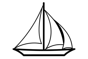Classic Sailboat Icon with Sweeping Sails in SVG Format
