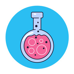 Laboratory bottle flask chemistry biology microscope isolated set. Vector flat graphic design cartoon illustration