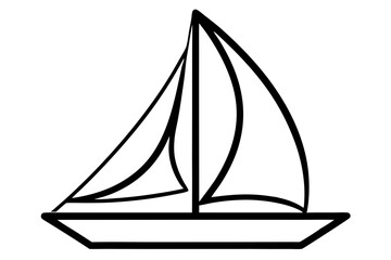 Classic Sailboat Icon with Sweeping Sails in SVG Format