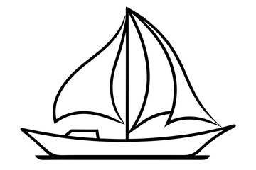 Classic Sailboat Icon with Sweeping Sails in SVG Format