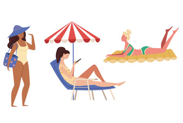 Beach sea summer vacation concept. Vector graphic design element illustration