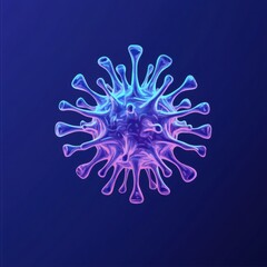 Simple and clean illustration of a virus on a dark background with a modern design. Generative AI