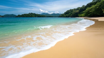 Obraz premium Breathtaking Tropical Beach with Turquoise Waves and White Sand Shores
