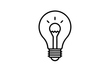 Creative Light Bulb Icon with Glowing Filament - Innovative Design Concept