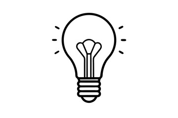 Creative Light Bulb Icon with Glowing Filament - Innovative Design Concept