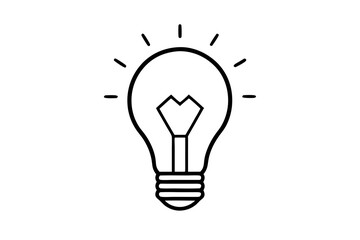 Creative Light Bulb Icon with Glowing Filament - Innovative Design Concept