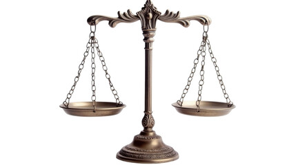scales of justice isolated on white background 