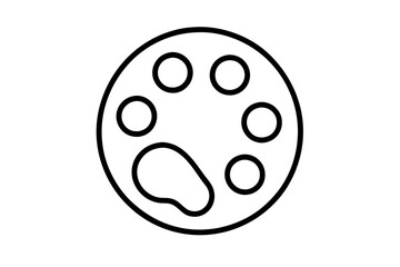 Colorful Creative Paint Palette Icon Vector Design