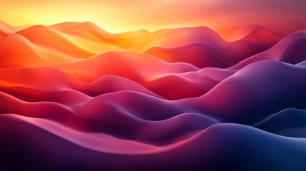 Obraz premium Colorful Sunset Over Rolling Hills. Generative AI