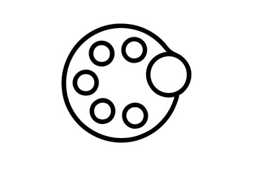 Vibrant Creative Paint Palette Icon Vector Illustration - Colorful Art Design