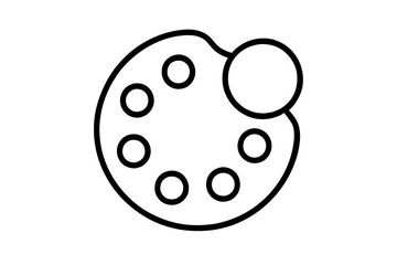 Vibrant Creative Paint Palette Icon Vector Illustration - Colorful Art Design