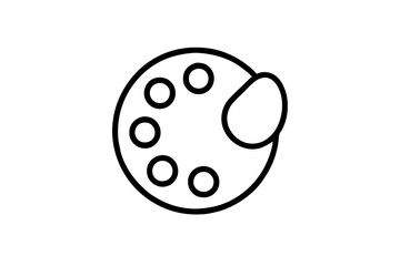 Vibrant Creative Paint Palette Icon Vector Illustration - Colorful Art Design