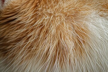 Fototapeta premium Close-up of soft, light-colored fur, showcasing intricate textures and details.