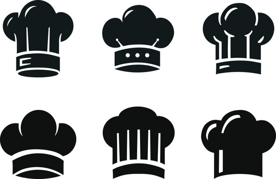 A collection of chef hat silhouettes for artwork compositions