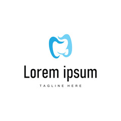 dental health care logo with simple minimalist concept health template illustration symbol