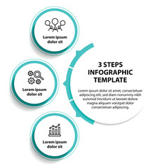 Fototapeta premium 3 steps infographic template with 3 options. Flowchart that can be used for business report, data visualization and presentation. Timeline infographic elements vector illustration.