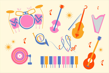 Mid Century Music Jazz Illustration