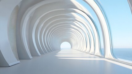 Obraz premium Mesmerizing Corridor of Endless Possibilities Exploring Modern Architectural Landscapes