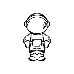 astronot 2 black and white vectors