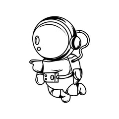 astronot 1 black and white vectors