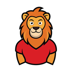 Fototapeta premium A bold lion-man mascot logo featuring a fierce lion head with a muscular human body, exuding strength, power, and determination. Perfect for sports teams or brand identity.