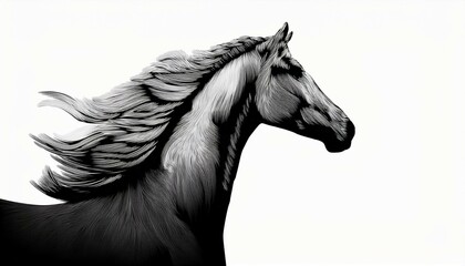 Obraz premium black and white horse