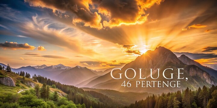 Psalm 46:1 God is Our Refuge and Strength Inspirational Christian Poster Stock Photo