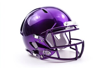 Fototapeta premium Helmet to practice American football in purple on a white background 
