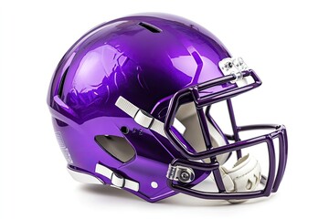 Fototapeta premium Helmet to practice American football in purple on a white background 
