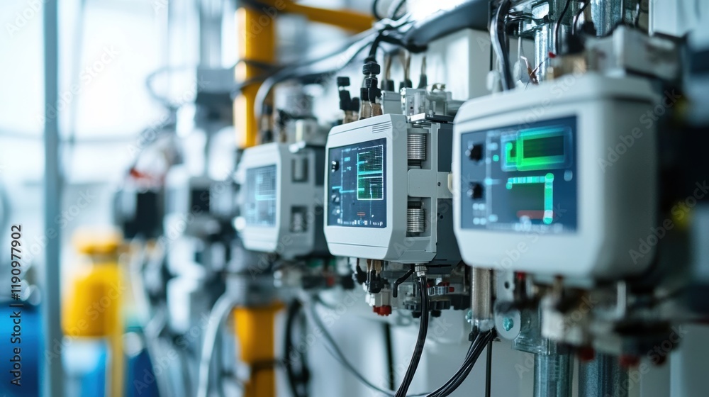 Poster modern control panels displaying real time data and parameters are crucial for monitoring and managi