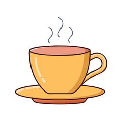 coffee cup with saucer vector icon, coffee cup with saucer vector illustration - simple illustration of coffee cup with saucer, perfect for logos and iconscoffee cup with saucer 