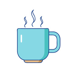 coffee mug with steam vector icon, coffee mug with steam vector illustration - simple illustration of coffee mug with steam, perfect for logos and iconscoffee mug with steam 
