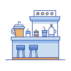 coffee shop counter vector icon, coffee shop counter vector illustration - simple illustration of coffee shop counter, perfect for logos and iconscoffee shop counter 