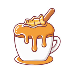 caramel drizzle on coffee vector icon, caramel drizzle on coffee vector illustration - simple illustration of caramel drizzle on coffee, perfect for logos and iconscaramel drizzle on coffee 
